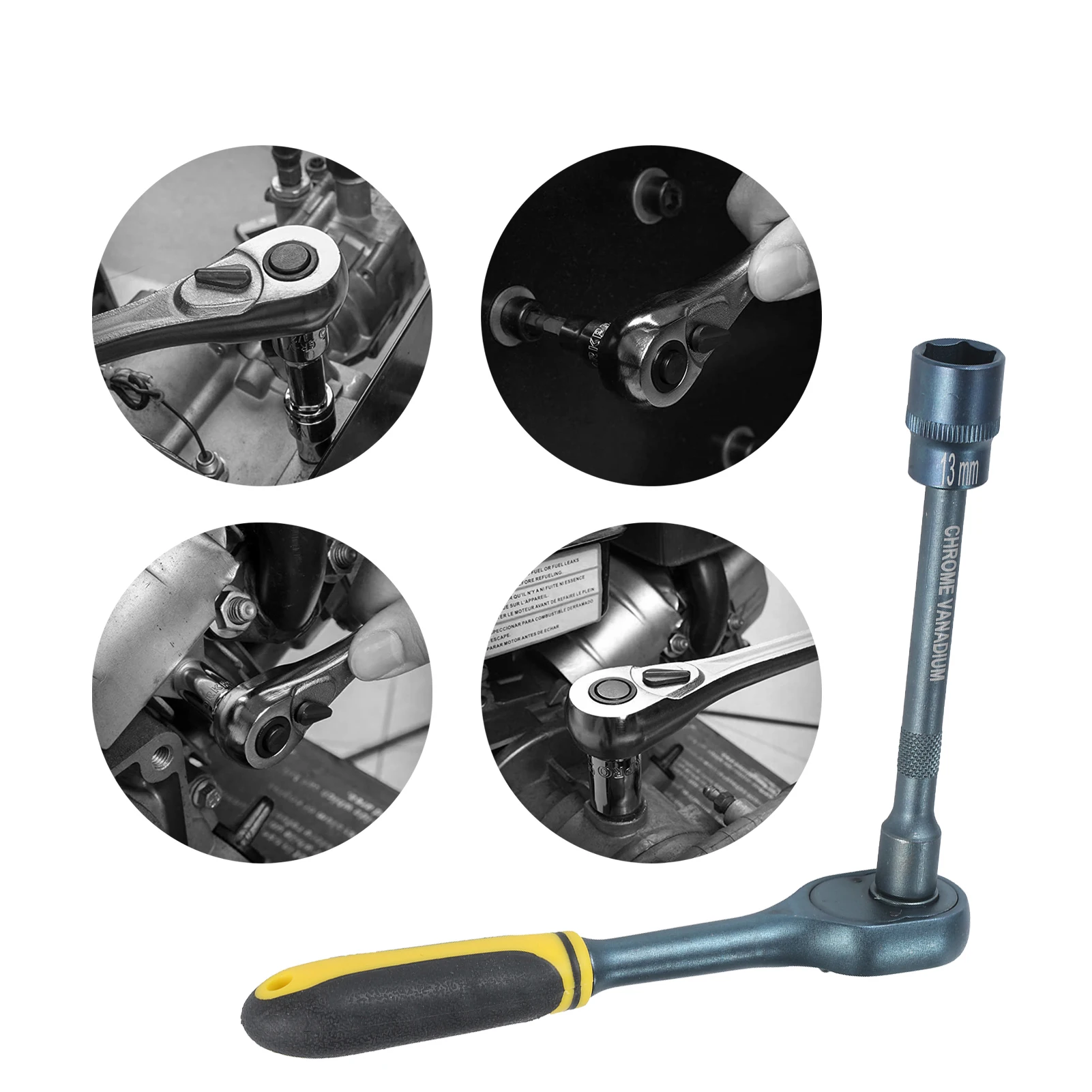 

Mechanics Tool Set 1/4-Inch Drive Bit Socket Wrench Set with Ratchet Extension Adapter S2 Steel Machined Bit Sockets