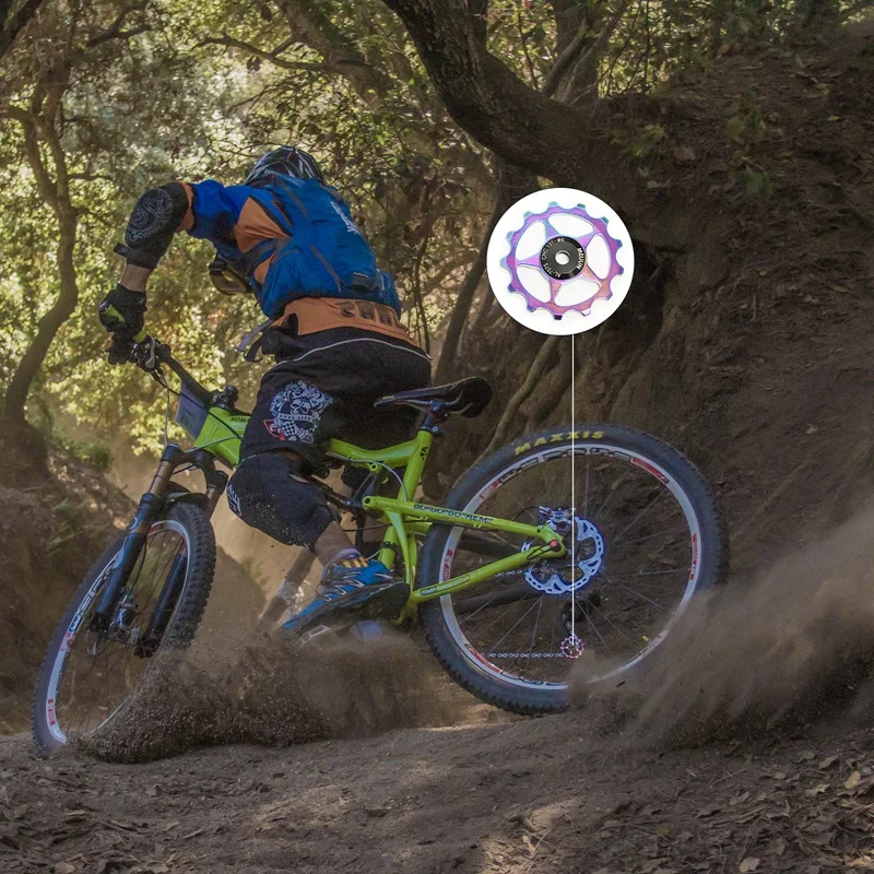 

Mountain Bike 11T/13T Aluminum Alloy Rear Derailleur Bicycle Steel Bearing Jockey Wheel Rear Derailleur Pulley Guide Pulleys