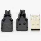 IMC Горячий Новый 10 шт. тип A штекер USB 4-контактный разъем с черной пластиковой крышкой