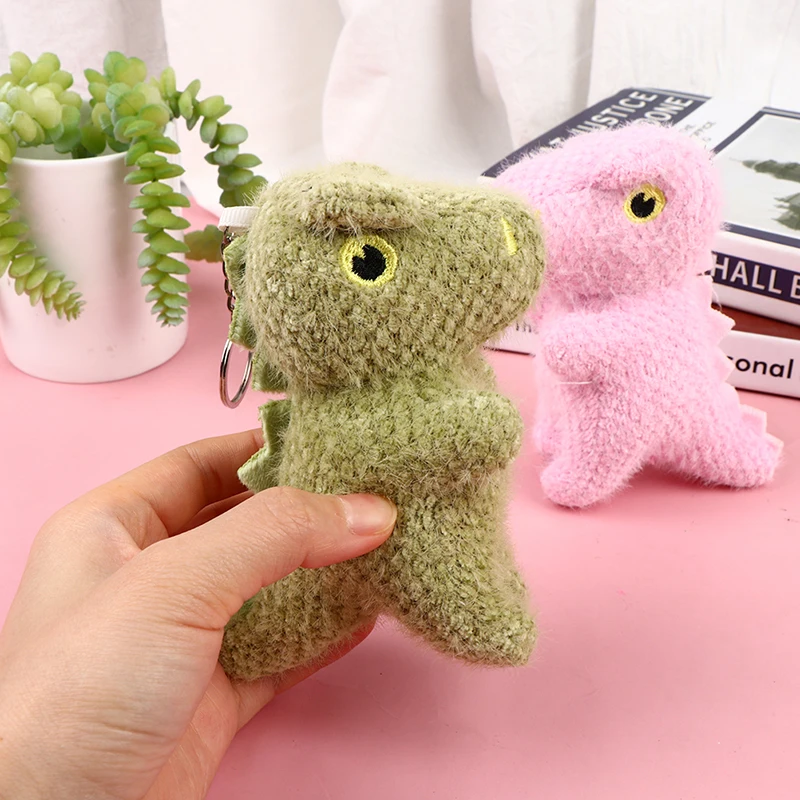 

Милый пушистый кукла динозавр 12 см, подвеска T-Rex, Рождественская плюшевая игрушка, брелок, подарок