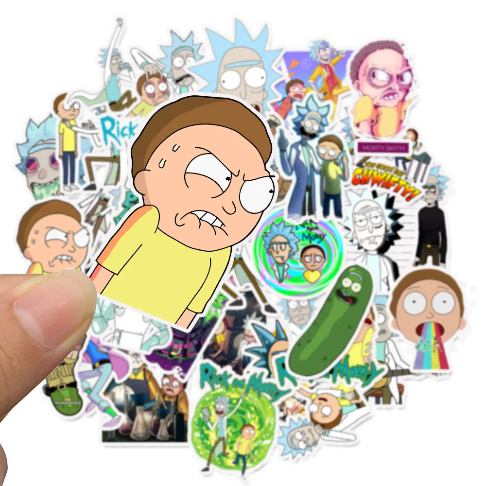 10 Вт 30 50 шт./упак. Водонепроницаемый мультфильм Рик и Морти наклейки чемодан для