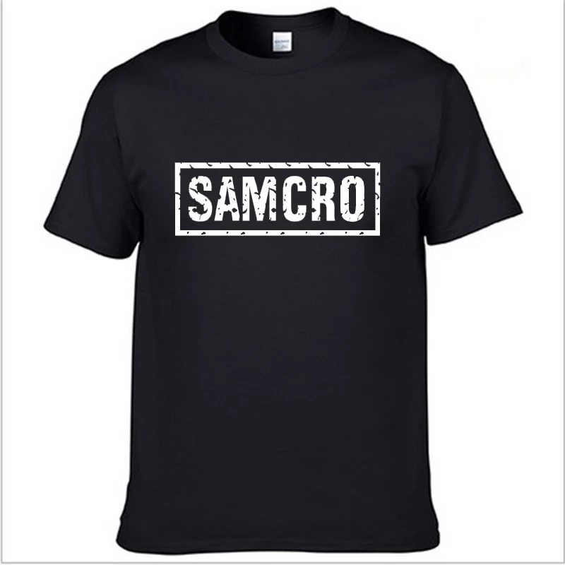 

SOA Sons of Anarchy Fashion SAMCRO Printed T-shirt Men's Fashion Harajuku HipHop Short Sleeve Cotton Casual Men's T-shirt