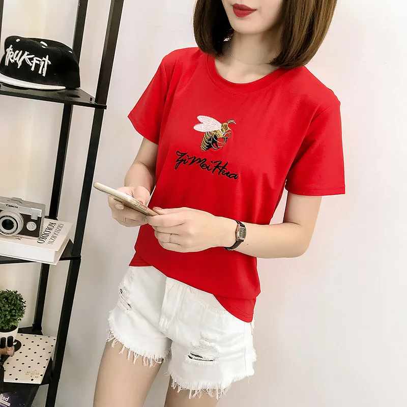 Новая летняя женская короткая футболка Летняя Сексуальная с коротким рукавом