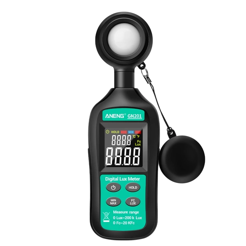 13MA GN201 Luxmeter цифровой измеритель освещенности 200K Lux метр фотометр УФ-измеритель