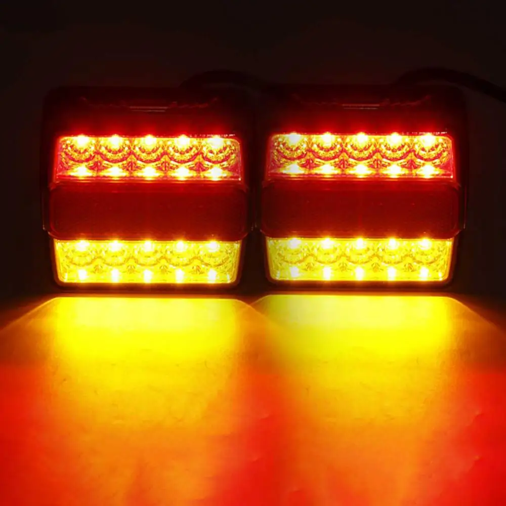 

LED Lamp Tail Light 2Pcs/Set 16 12V Trailer Red White Car Truck License Plate Lamp