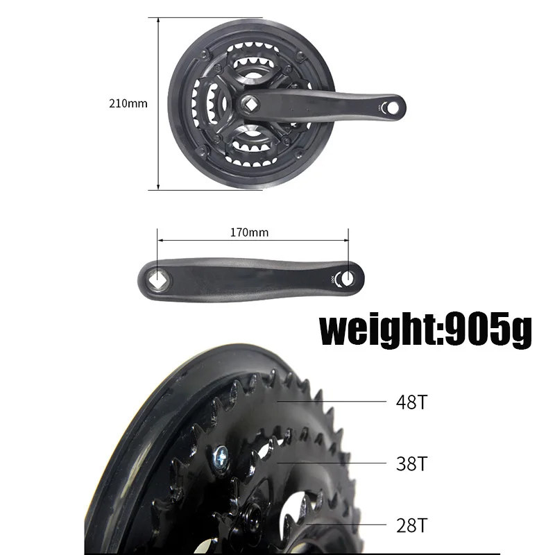 MTB Road bike 42T 34T 24T/48T 38T 28T Тройная цепь кольцо колесо и кривошипная рукоятка 170 мм