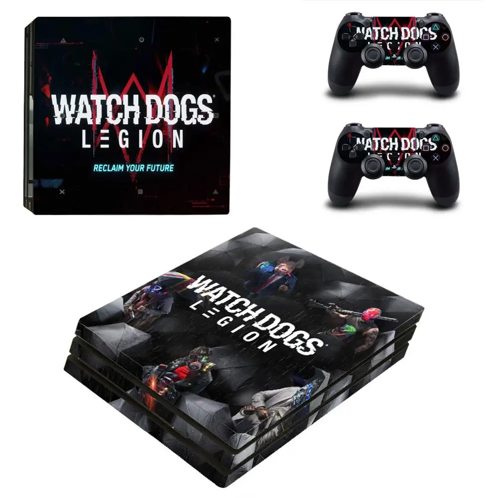 Наклейка на кожу Watch Dogs Style PS4 Pro для консоли Sony Playstation 4 и 2 контроллеров наклейка