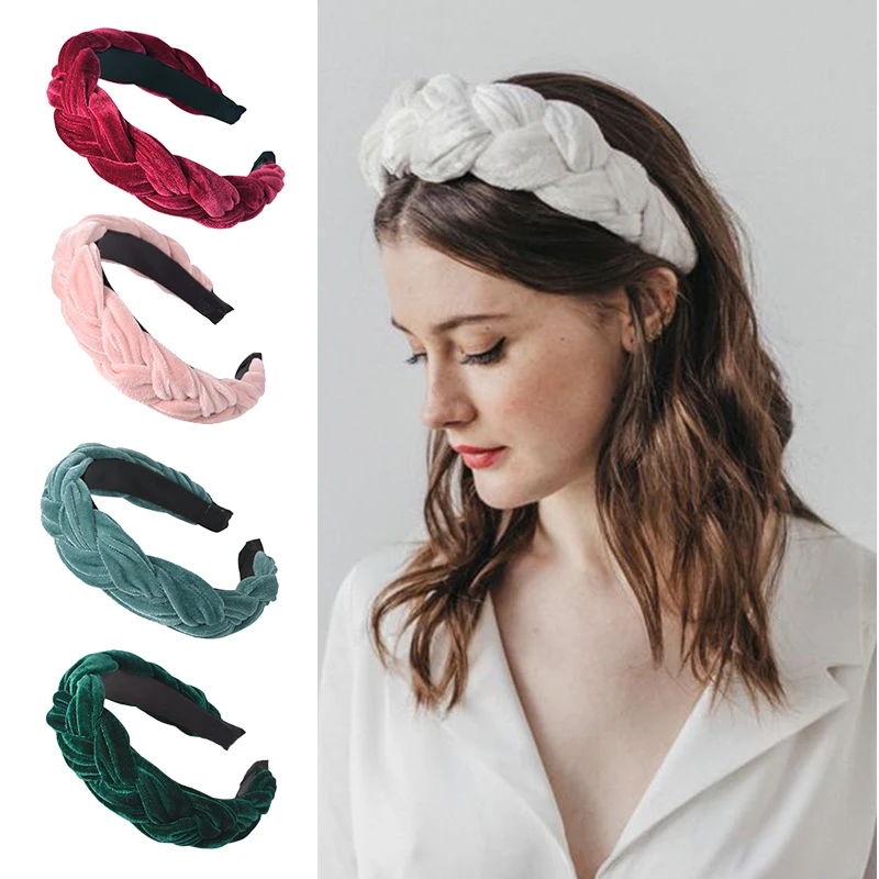 

Korean New Soft Solid Color Knotted Hairband Fashion Headband For Women Lady Elegant Width Hair Hoop Headwear Hair Accessories