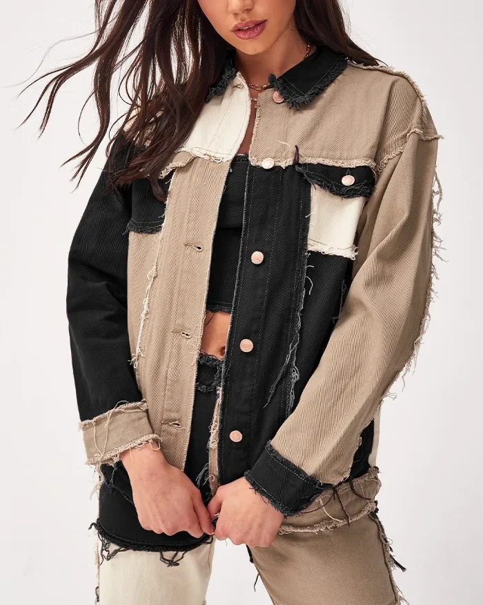 

3Y Women's New Fashion Jacket Denim Coat Spot Wholesale custom logo print on product and package from 1pc dropship