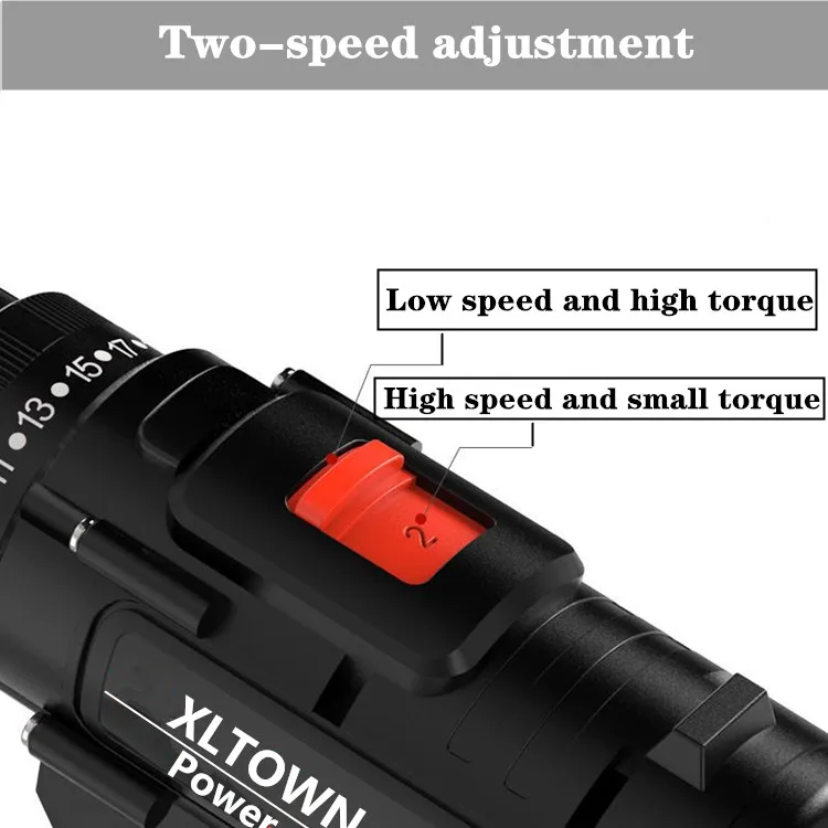 XLTOWN 12/16.8/21V Multifunction Electric Screwdriver With 2 battery Rechargeable Lithium Battery Cordless Drill Power Tools | Инструменты