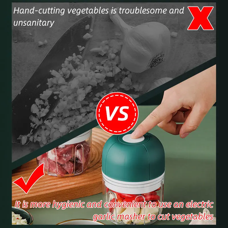 100 / 250 мл Электрический кухонный измельчитель давилка чеснока Мясорубка