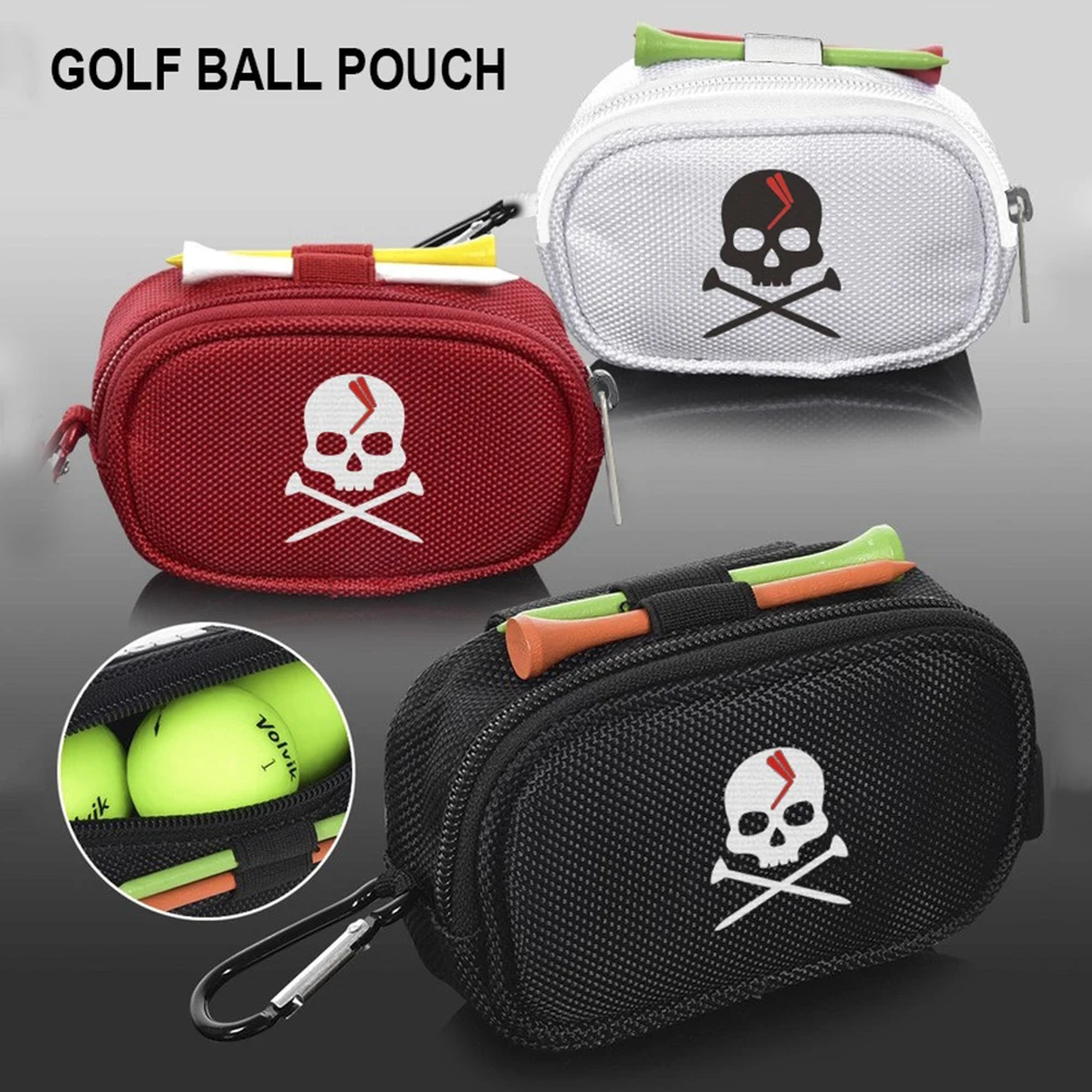 

Женская сумка-1 шт. с 2 держателями для тройников, портативная поясная сумка с 3 мячиками в виде черепа для гольфа, карабин с застежкой-молнией