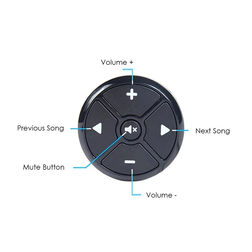 Черная Универсальная автомобильная кнопка управления на руль 4Key музыка