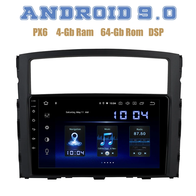 Автомагнитола Mitsubishi pajero V97 v93 9 &quotIPS экран Android 0 GPS радио плеер с DSP 4 + 64 Гб Wi-Fi 4g usb |