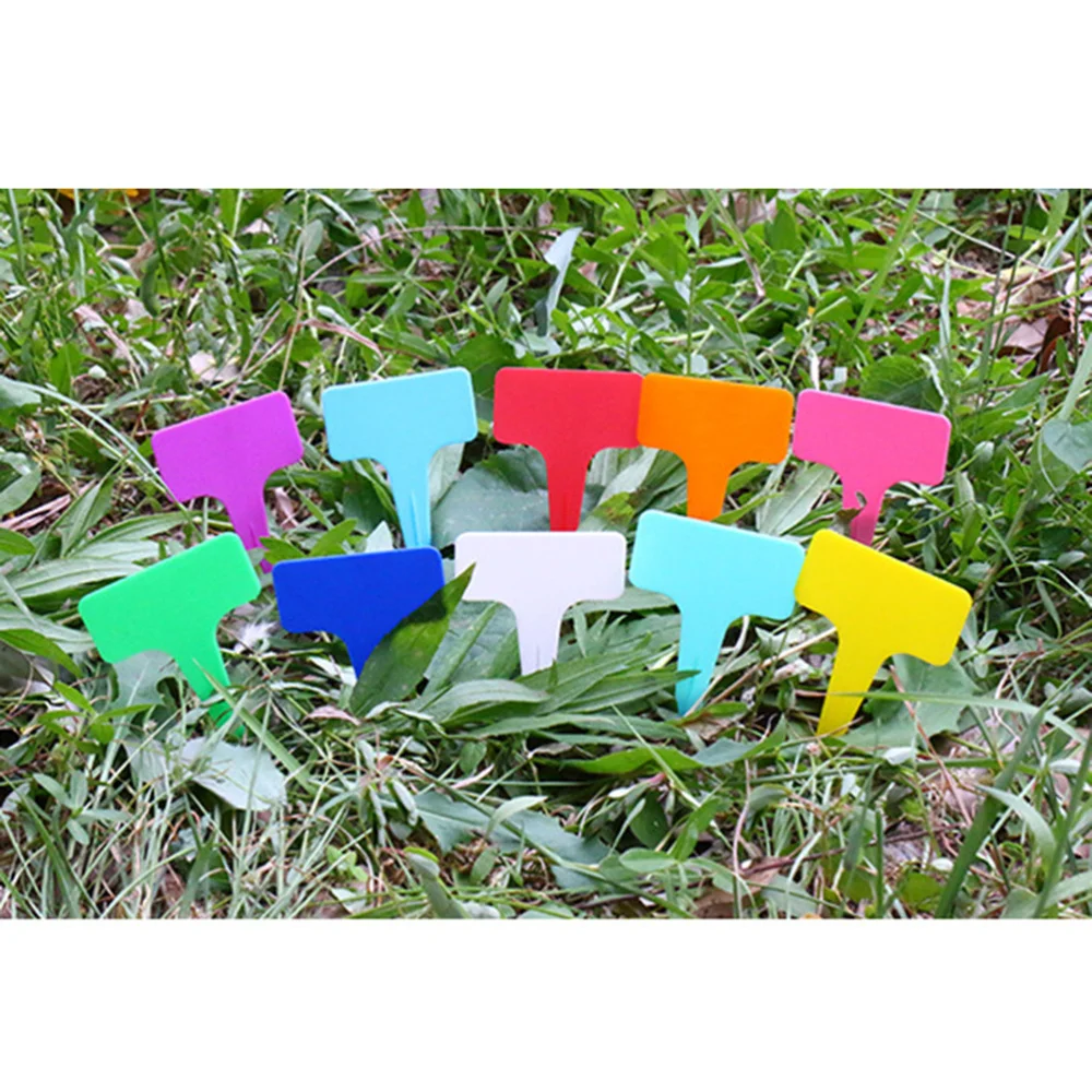 

200pcs T-shaped Gardening Labels Thickened Waterproof Flowers Inserted Cards (Mixed Color)