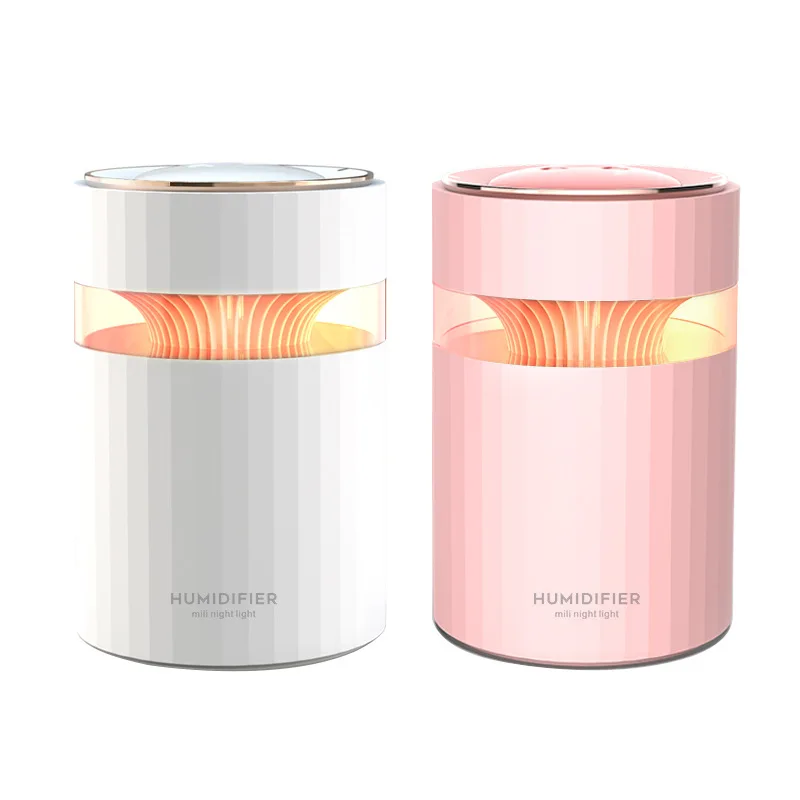 

New fancy double nozzle humidifier small night light USB light colorful spray humidifier