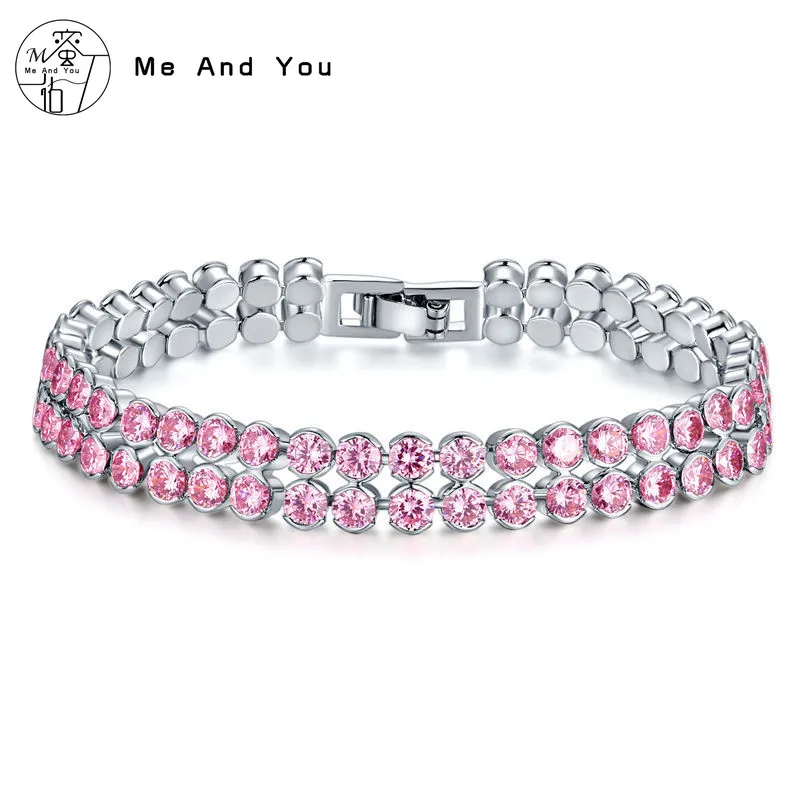 

Jewelry zircon bracelet with double rows of excellent products inlaid with zirconium drops bracelets for women