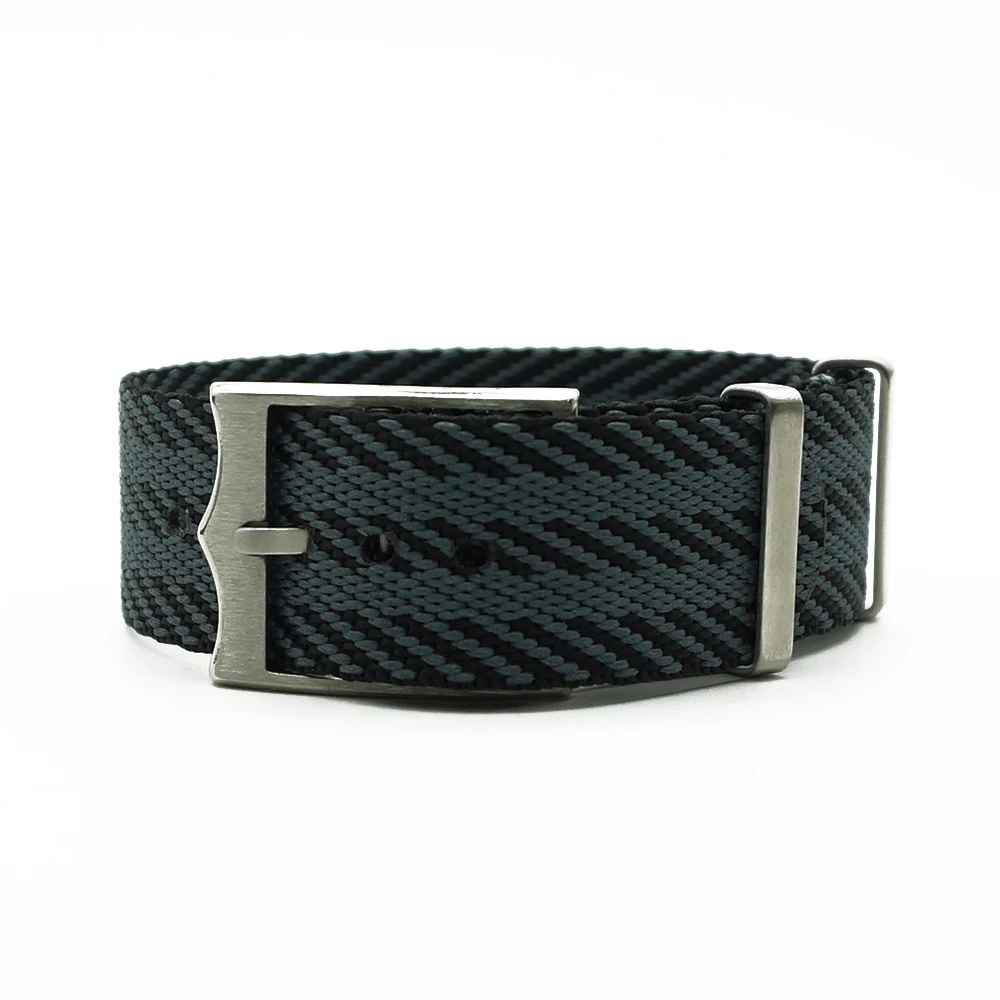 Black Grey New Design Nato French Troops Parachute Bag For Tudor Black Bay Watch Strap Nylon Nato Strap 20mm 22mm For Brand Military Watch - Band Color: Black Grey
