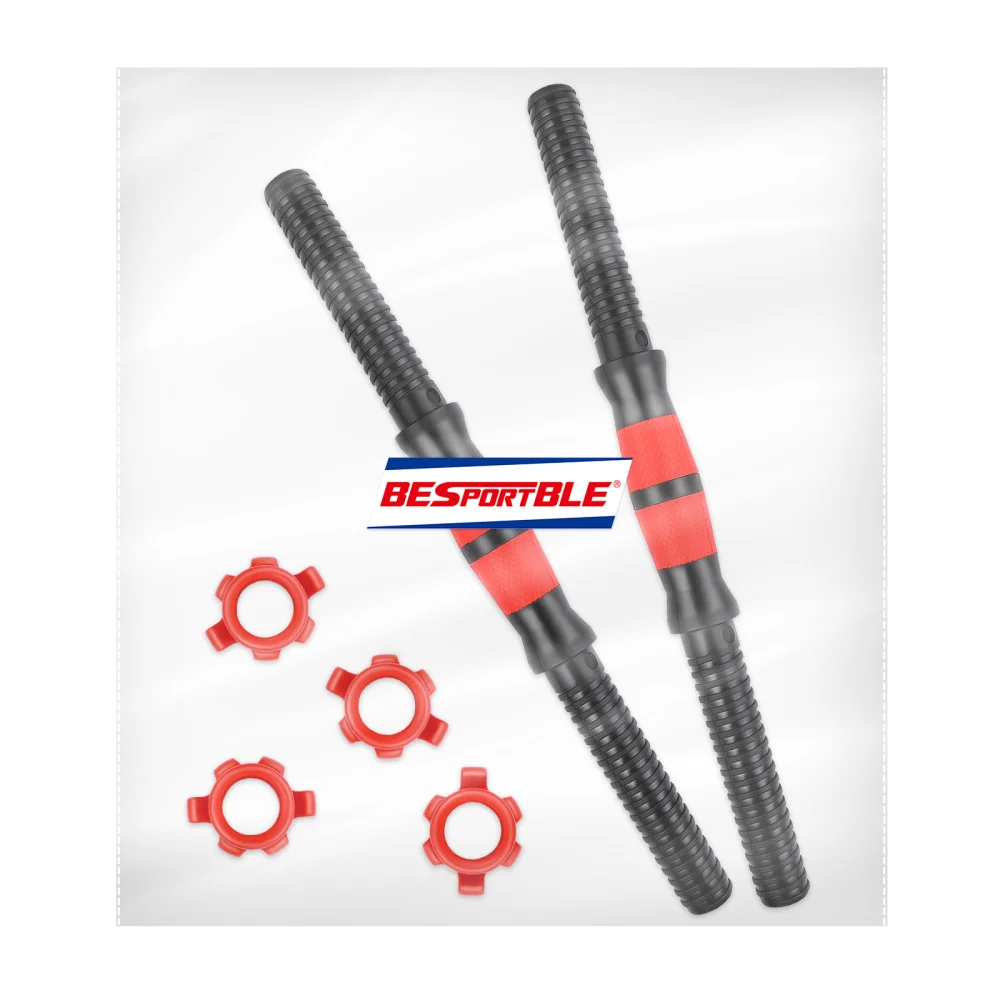 

BESPORTBLE 2pcs 40cm Dumbbell Bars Dumbbell Handles Weight Lifting Spinlock Collar Set with 4pcs Nuts for Gym Barbells Dumbbell