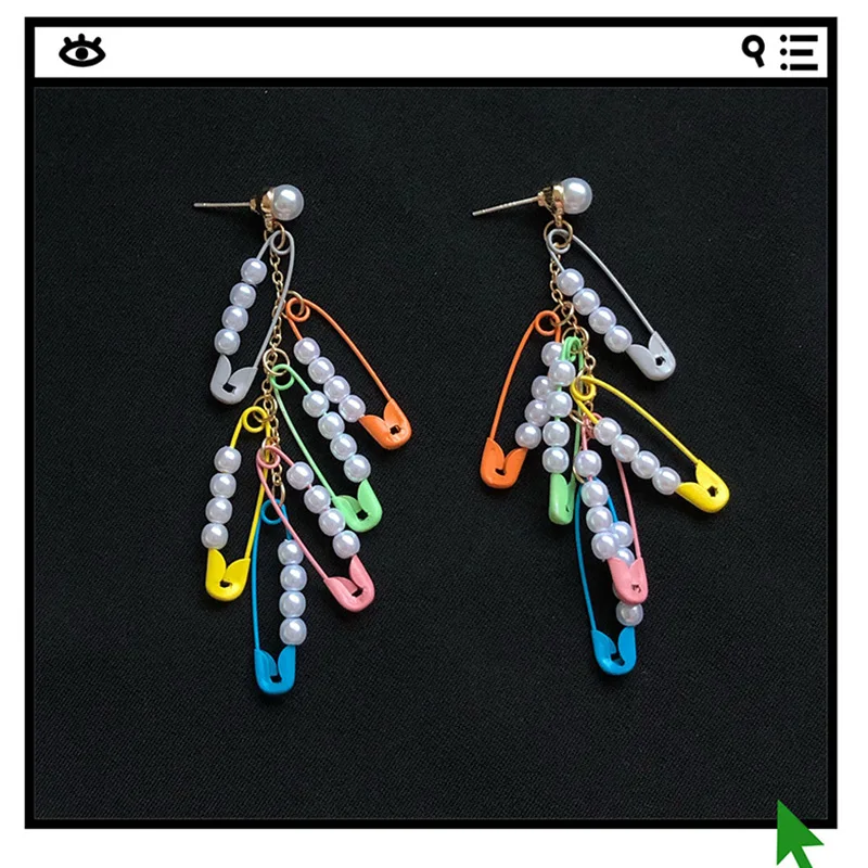 2019 модные Цветной Pin кисточкой свисающие серьги для женщин девочек классные