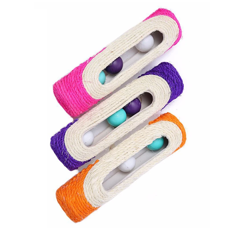 

Amuse Cat Scratching Board Rollers Sisal Hemp Funny Pet Toys Sound Ball Scratching Post Throwing Interactive Pet Accessories