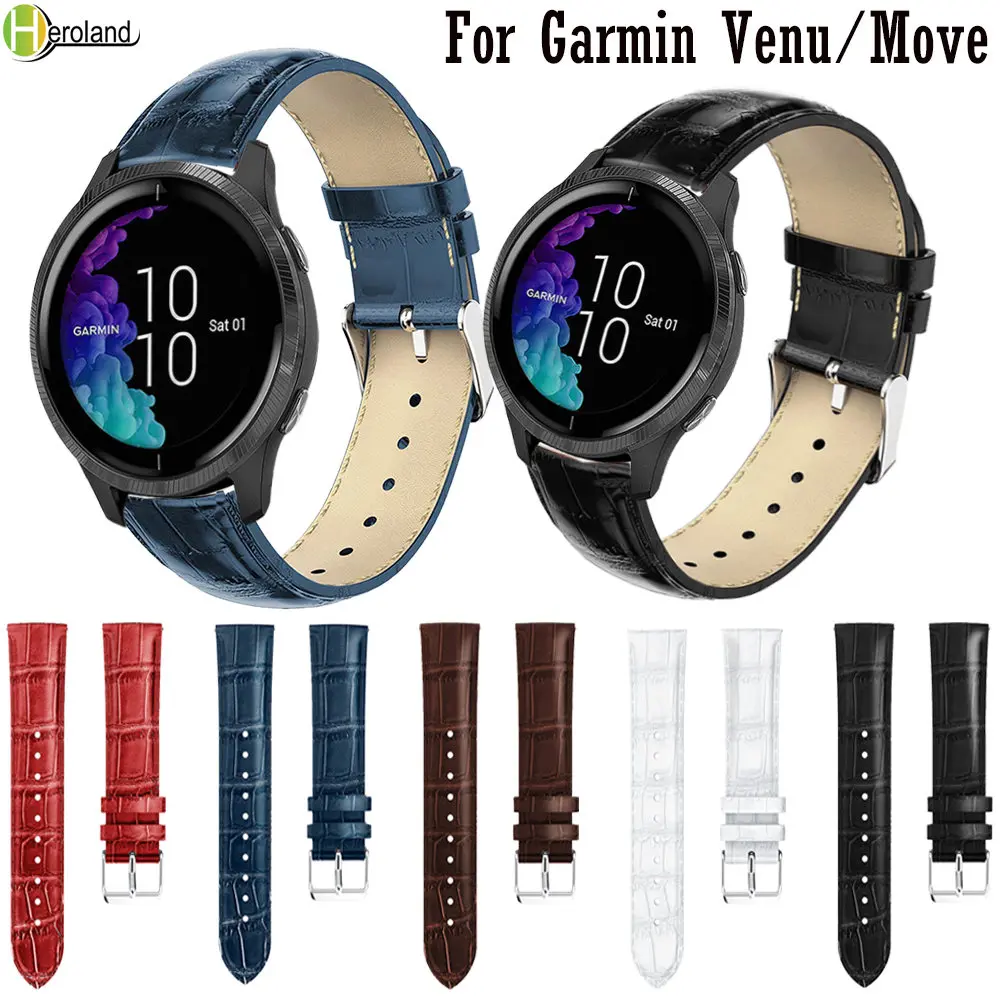

watchband strap For Garmin Venu wristband smart Bracelet 20mm width leather band Wrist Replacement For Garmin Move 3/Style/ Luxe