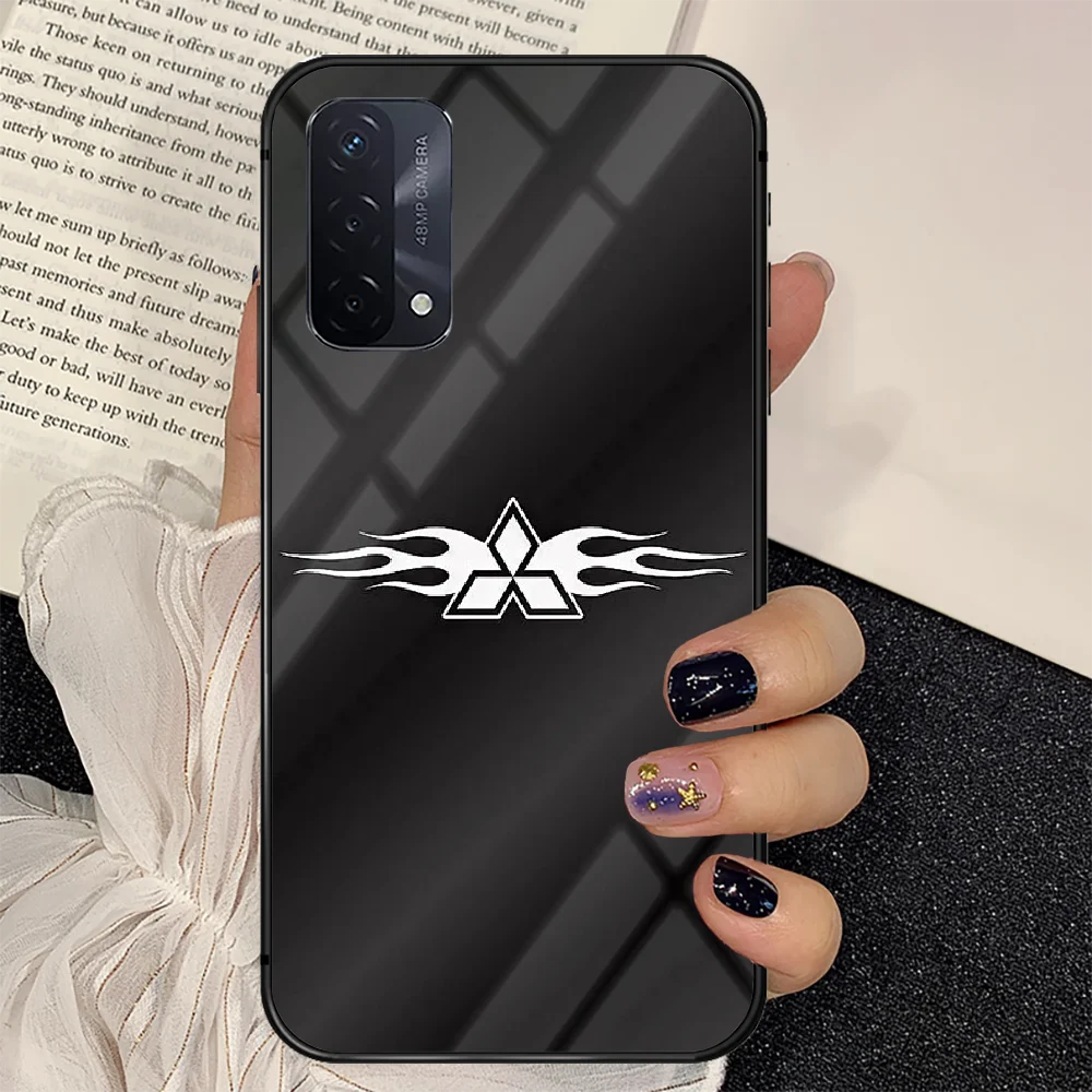 

Mitsubishi Sport Car Cool Phone Tempered Glass Case Cover For oppo realme find a x c xt gt 2 53 3 6 7 50 11 Pro lite 5g Etui