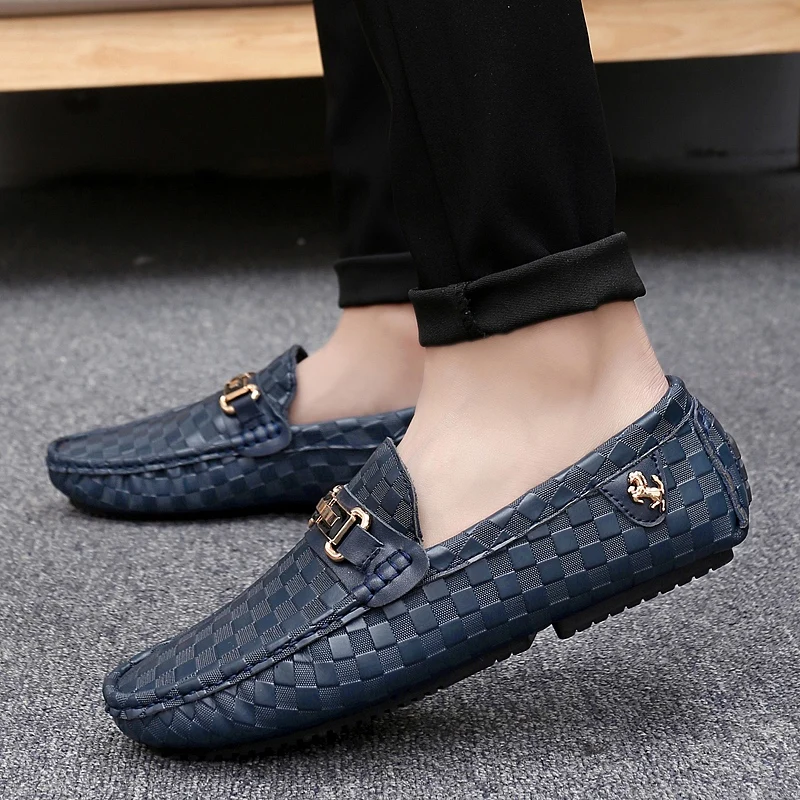 

Popular Loafers Shoes Men Black Blue Mens Slip On Shoes Men Plus Size 46 47 48 Man Footwear Luxury Brand Driving Shoes For Men