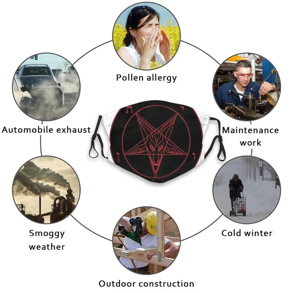 

Satan Dustproof Non-Disposable Mouth Face Mask Pm2.5 Filters For Child Adult Satan Devil Hell