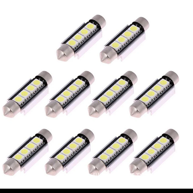 8 шт. высококачественные, для гирлянды 5050 4SMD 41 мм светодиодный светильник C5W C10W супер яркий Canbus Авто интерьерная купольная лампа автомобильный стильный светильник