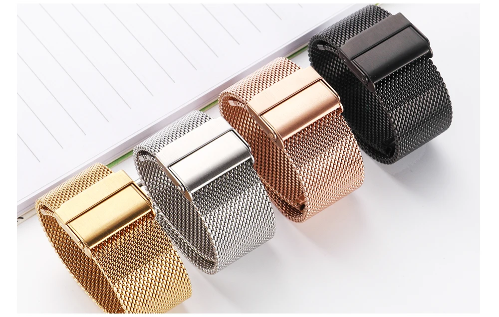 Миланская Нержавеющая сталь ремешок для часов применяется to18mm 20 мм iwatch ремешок 22 мм спортивные часы pulseira настольные аксессуары