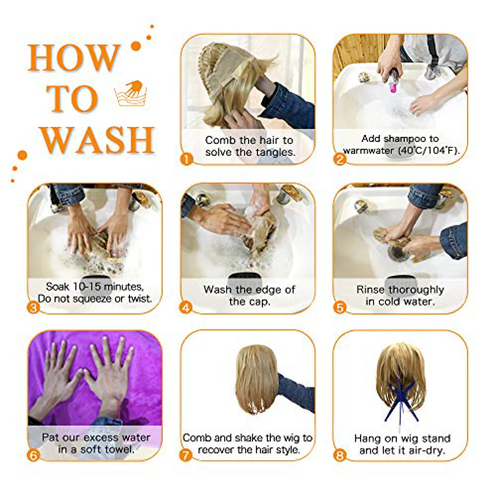 

DAIGELO Lady Long Pear Flower Curl Big Wave Wig Dark Hair Root Gradient Light Gold Mechanism Rose Net Women's Hair Accessories