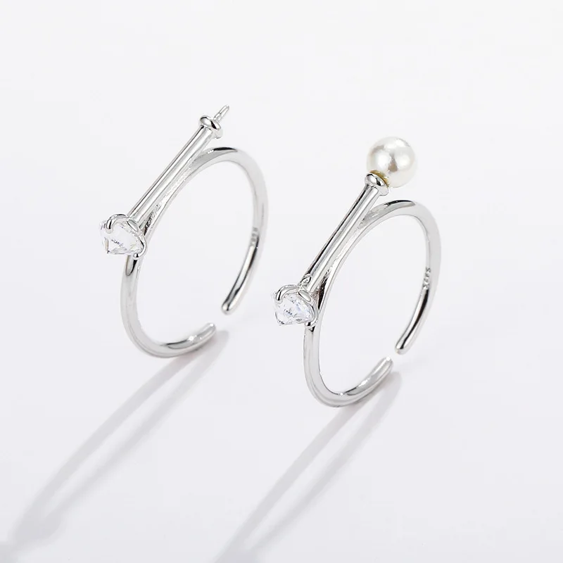 

Женское серебряное кольцо с пресноводным жемчугом, регулируемое кольцо в Корейском стиле s925