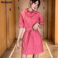 women dresses shirts summer casual dress fashion office lady dresses for woman business wear sashes tunic ladies vestidos femme