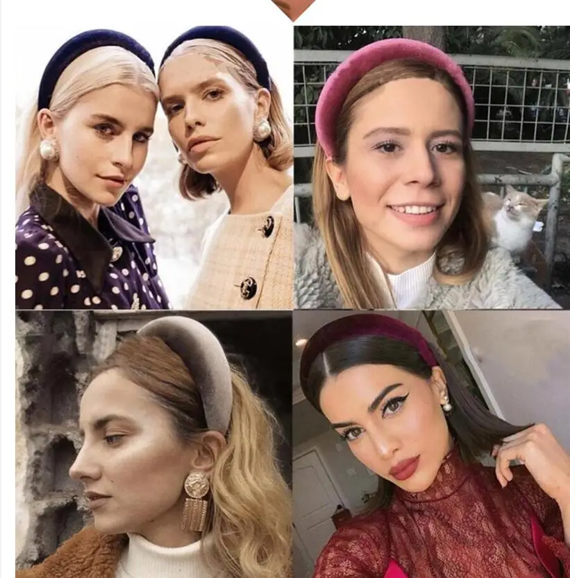 

NEW Milk silk Velvet Headband For Women Wide Solid Hairband For Girls Plastic Hair Hoop Autumn Winter Hairbands Hair Accessories