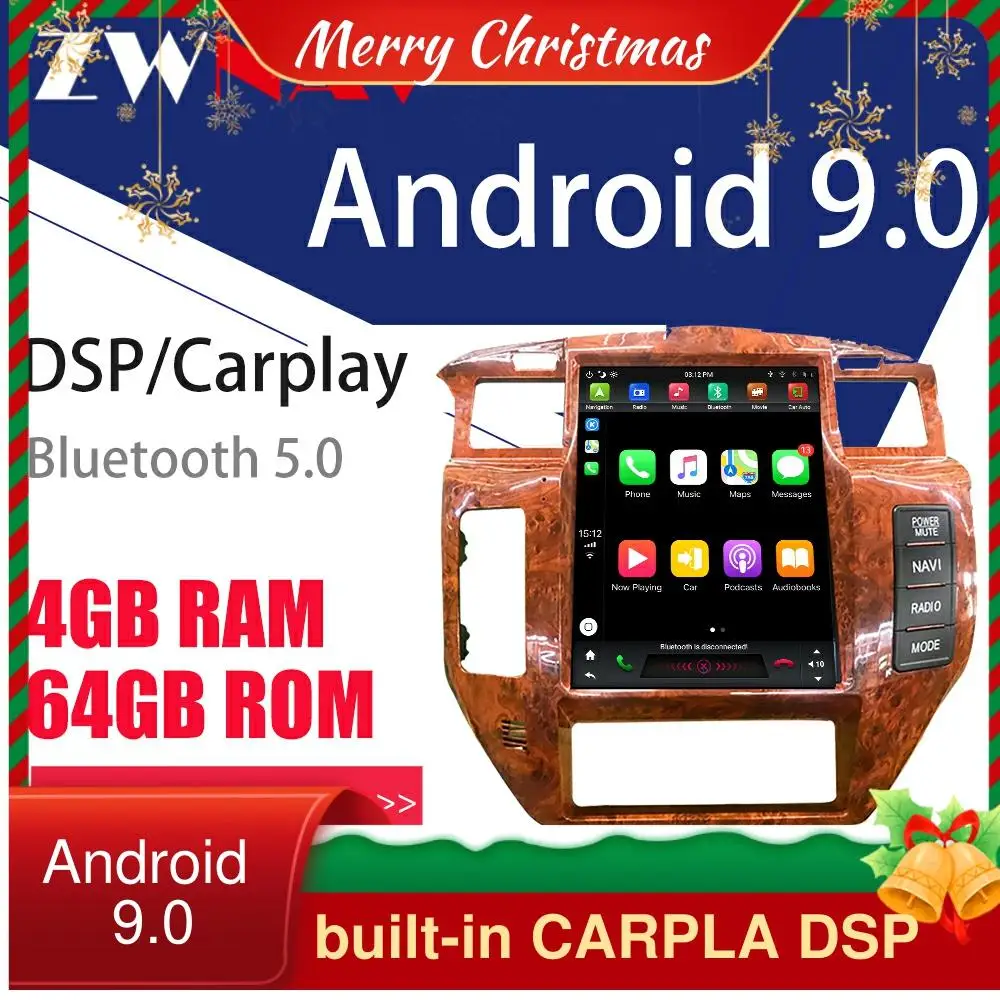 

For Nissan Patrol 5 Y61 Multimedia Player Auto Audio Stereo Radio Recorder GPS Android 9 PX6 64GB Tesla Screen Carplay