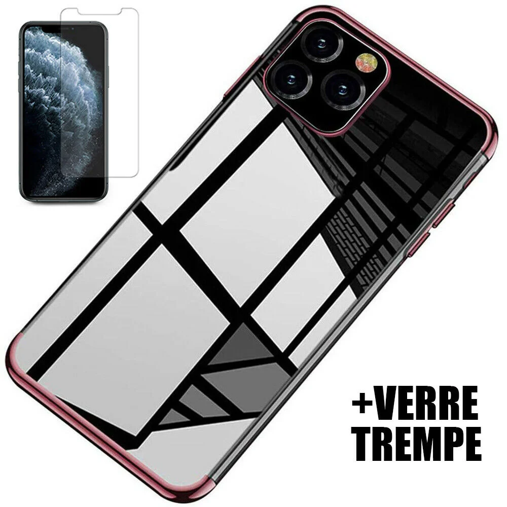 

Coque Bord Antichocs For iPhone 11 Pro / 11 Pro Max + Film Protection Verre tremp