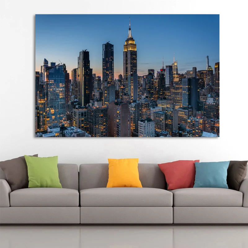 Здание города Манхэттен Нью-Йорк небоскреб Настенный декор плакаты холст печать искусство дома гостиной детской комнаты