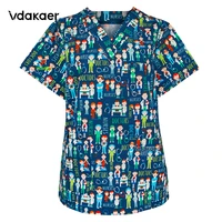 unisex scrub top cotton short sleeves nursing scrub suit nurse uniform clothing hospital gown medical overalls surgical gowns