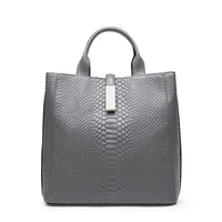 new leather handbags crocodile pattern head layer cowhide womens big bag shoulder messenger portable lady bag