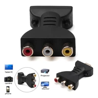 gold plated hdmi compatibleto 3 rgb rca video audio adapter av component converter hdmi compatible cables digital signal