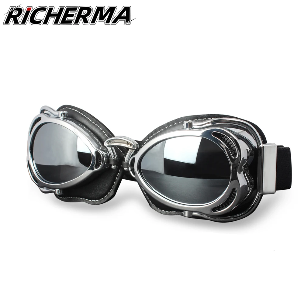 Ветрозащитные винтажные мужские очки для мотокросса анти УФ защитные мотоцикла