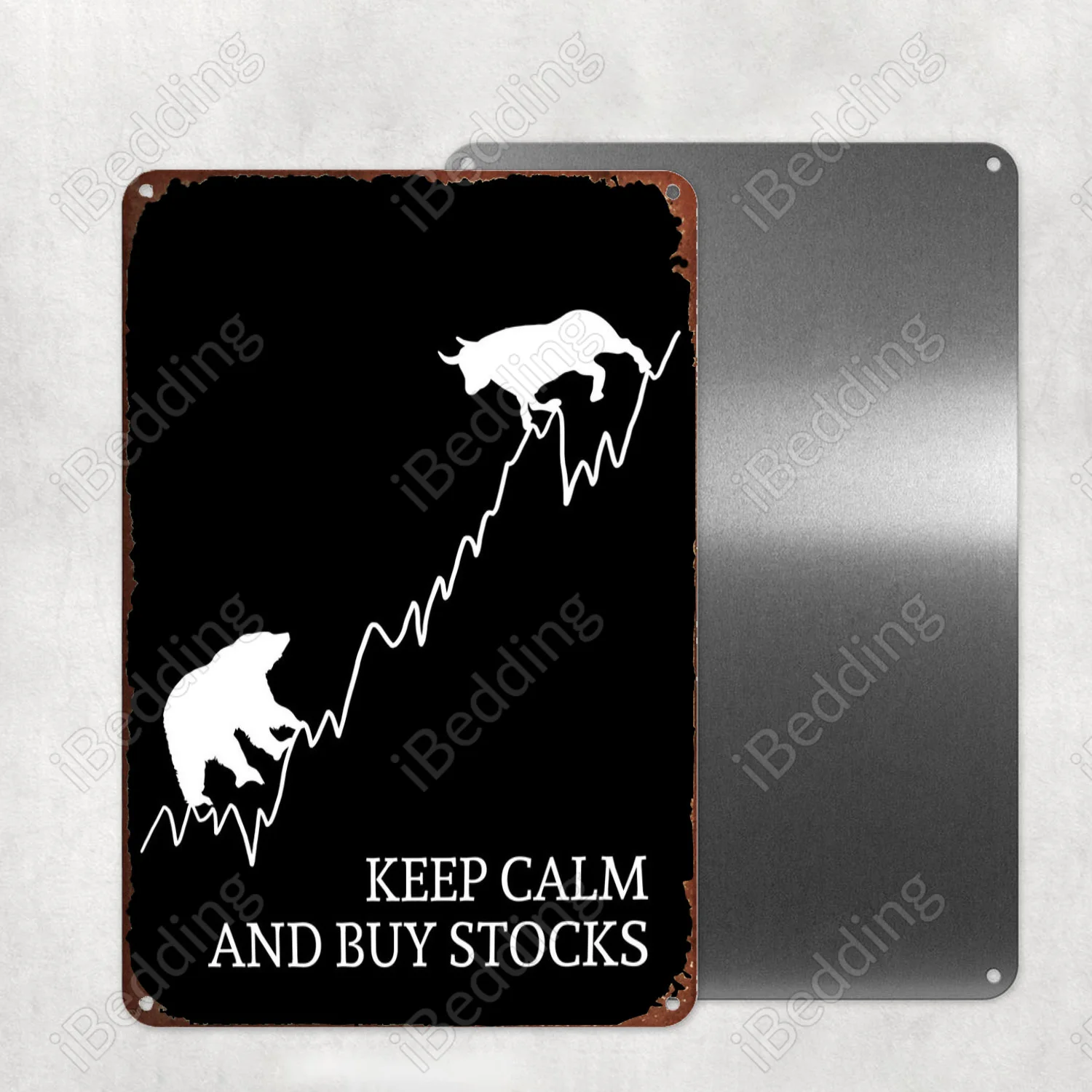 

Медведь против быка искусственная металлическая планшка для украшения стен паба клуба железная живопись декоративная пластина 20x30 см