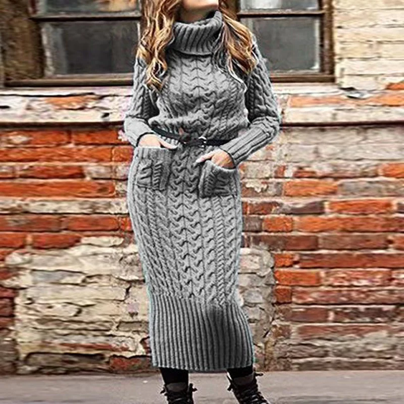 

Свитер Женский вязаный, с высоким воротом и длинным рукавом, Осень-зима, размера плюс