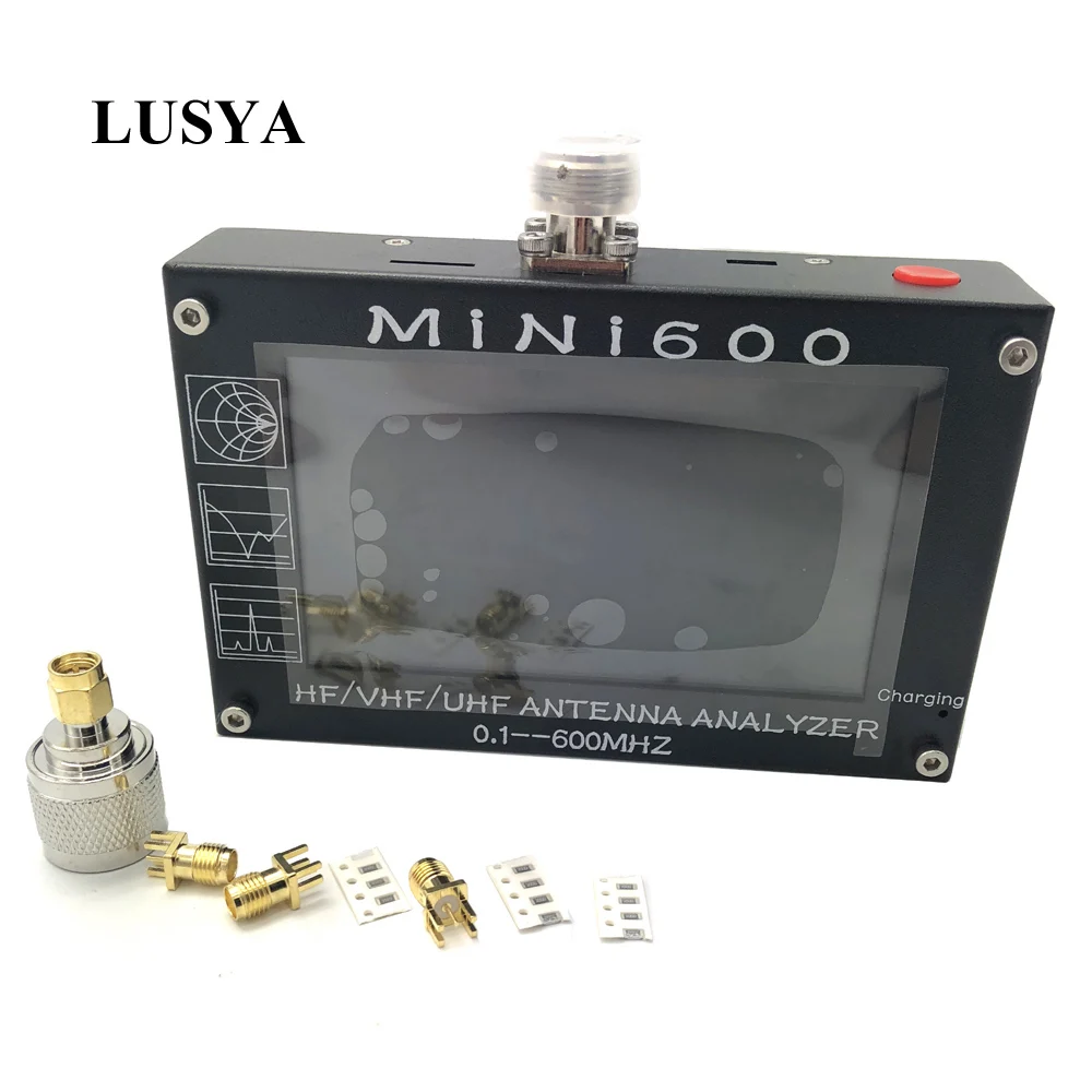 Lusya 4.3 inch Touch screen Mini600 HF VHF UHF Antenna Analyzer 0.1 600MHz SWR Meter 1.0 1999 5V/1.5A For Radio C6 007|Радиоприёмники|