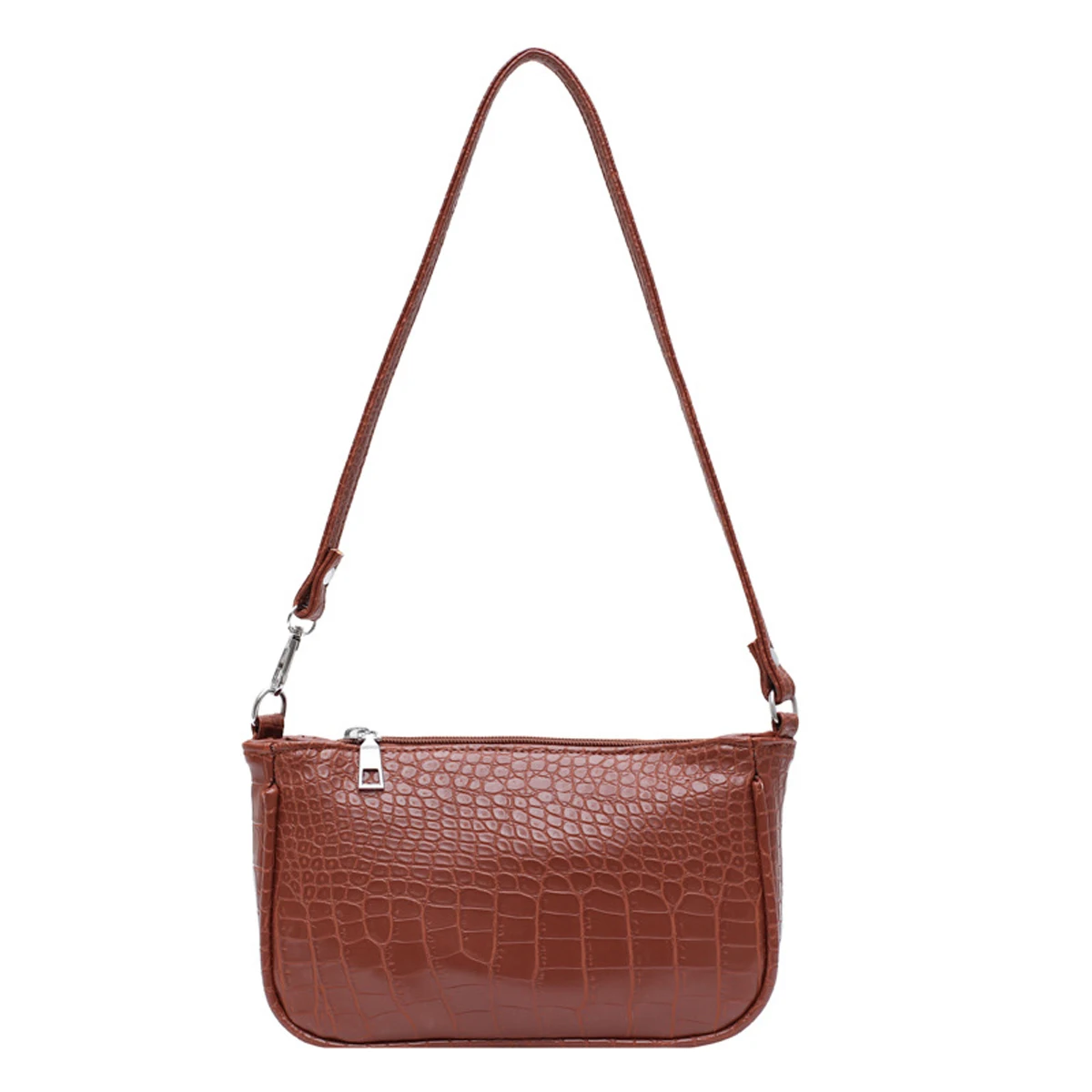 

Women Crocodile Pattern Leather One Shoulder Bag Women Multipurpose Small Bag Solid Color Handbags Daily Bags