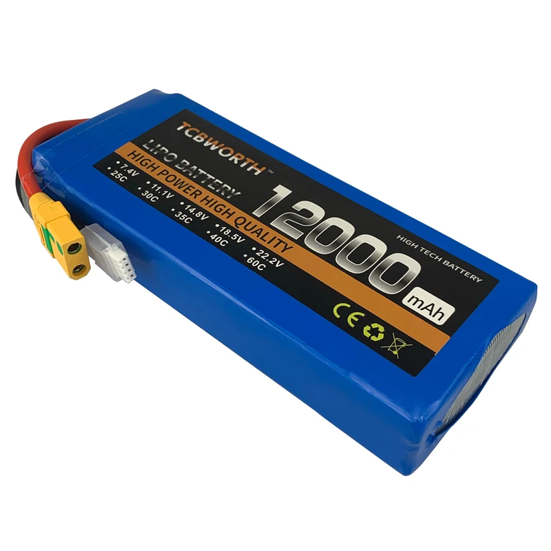 4S RC LiPo батарея 14 8 V 12000mAh 25C 35C радиоуправляемый самолет Квадрокоптер вертолет