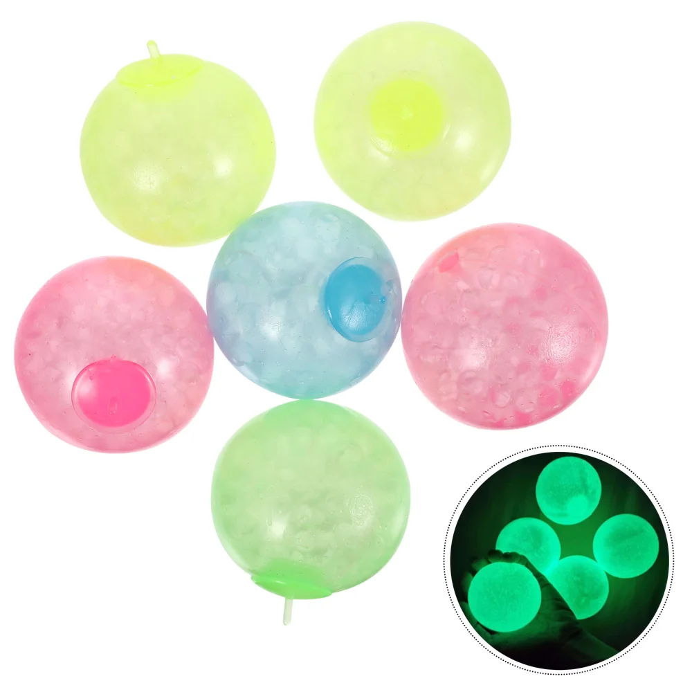 

6pcs Tear-Resistant Wall Sticky Balls Luminescent Soft Ball Kid's Fun Toys