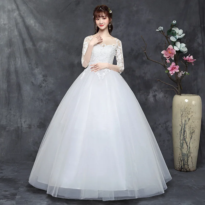 Дешевые Свадебные платья размера плюс на шнуровке бальное платье с круглым