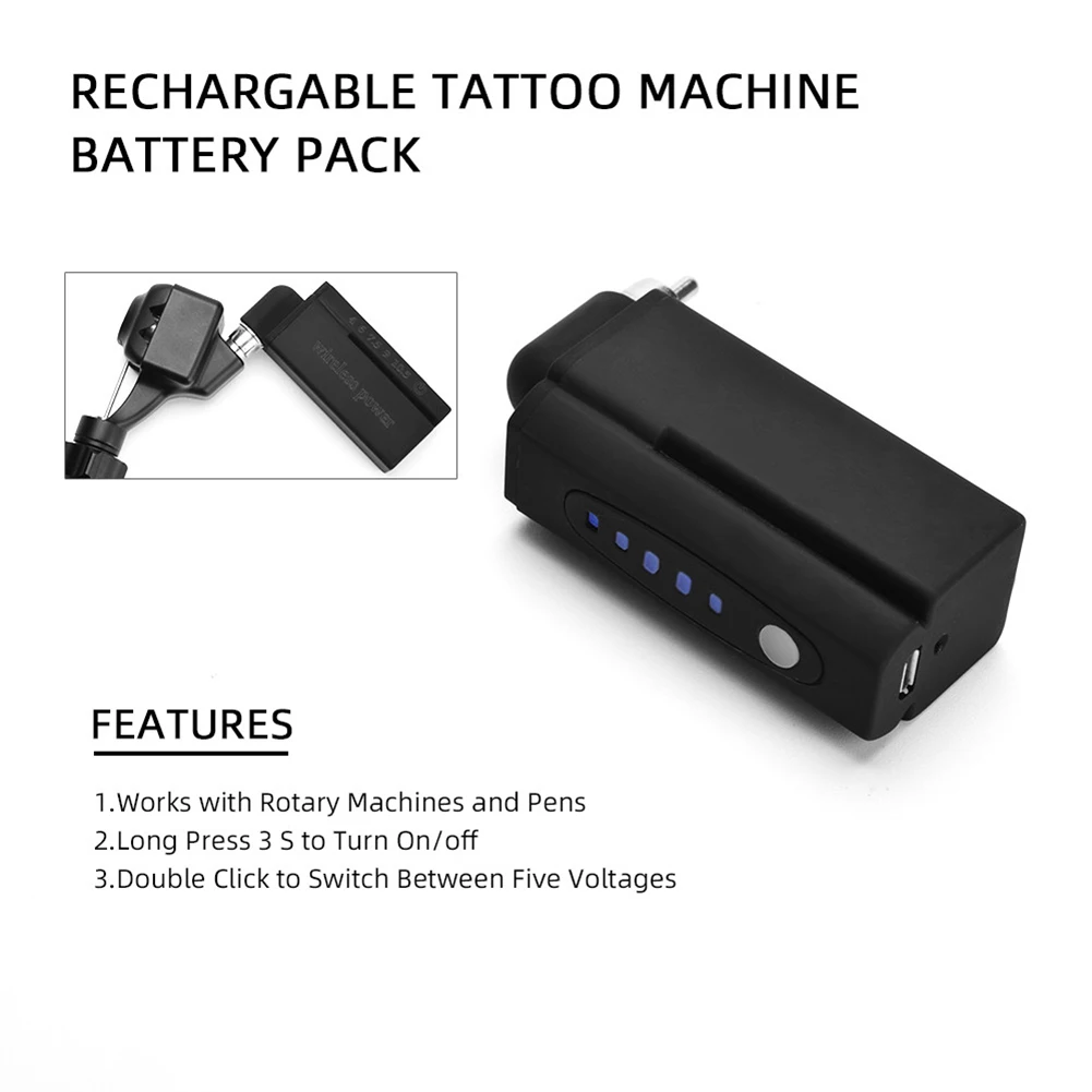 

Professional Wireless Tattoo Power Supply 2000 mAh For RCA Connection Available Tattooing Permanent Makeup Equipment